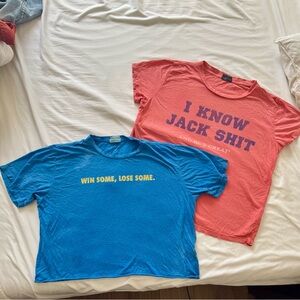 Mother denim T shirt tops blue red